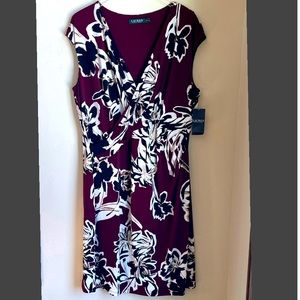 Lauren Ralph Lauren | Plus Floral-Print Surplice V-Neck Dress